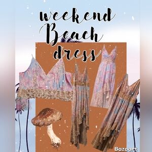 Venus Tropical Floral & Animal Print Maxi Dress with Gold Thread Accent Size 14